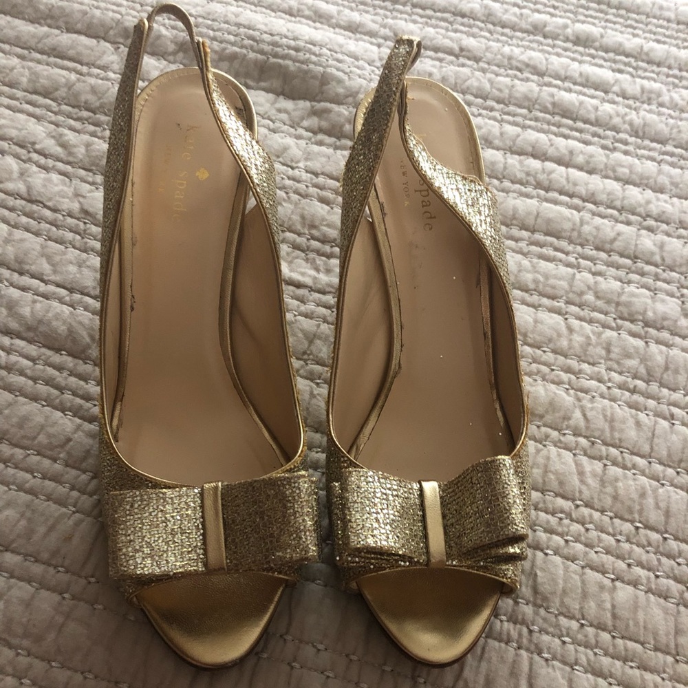 Charm Glitter Slingback Peep Toe Pumps